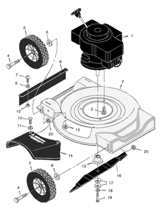 Mower Housing Assembly Diagram and Parts List for 20101X192A 1997 Briggs and Stratton Lawn Mower